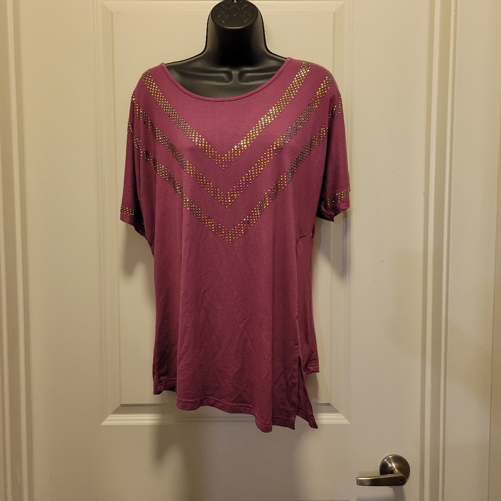 Raspberryish Purple Blinged Boutique Blouse